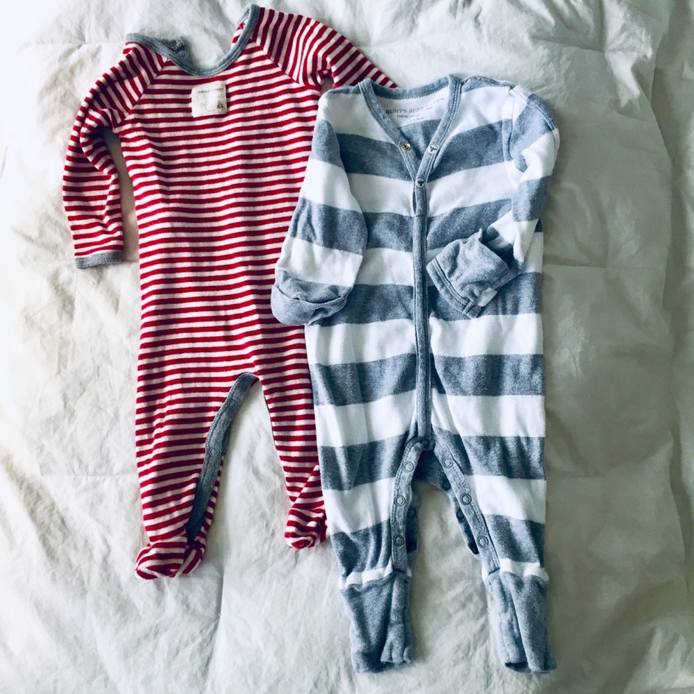 Two Burt’s Bees Baby pajamas ORGANIC COTTON